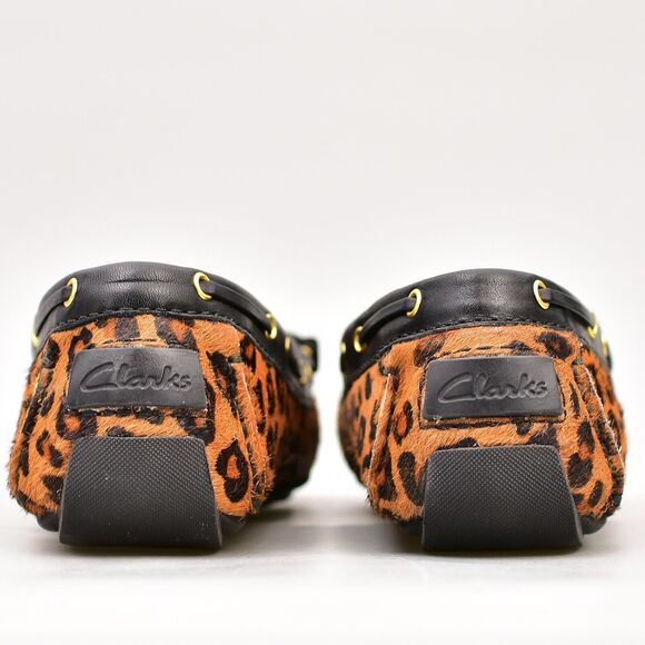 CLARKS DUNBAR DRIVER PONY HAIR SLIP-ON MOCCASIN LOAFERS LEOPARD PRINT WOMEN'S 8 - Picture 7 of 11